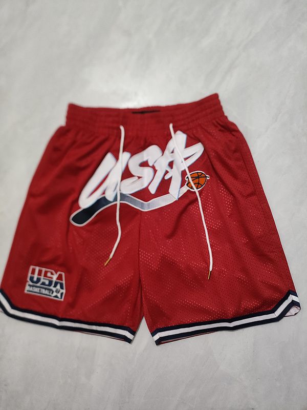 2025 Men NBA USA Shorts Red style 1